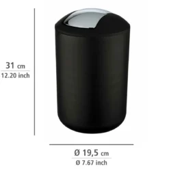 Wenko Schwingdeckeleimer Brasil L schwarz 6,5 L