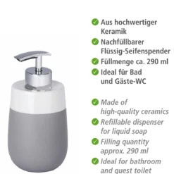 Wenko Seifenspender Malta grau/weiß 290 ml