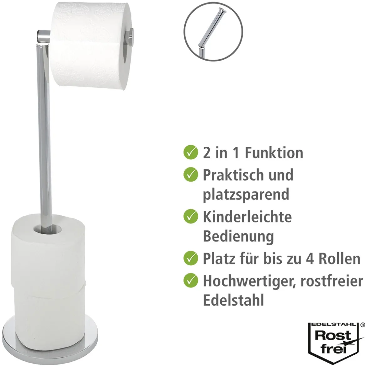 Wenko Stand Toilettenpapierhalter 2 in 1