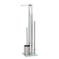 Wenko Stand WC-Garnitur Rivalta Edelstahl matt