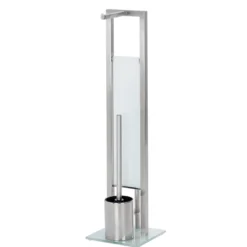Wenko Stand WC-Garnitur Rivalta Edelstahl matt