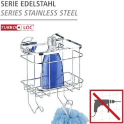 Wenko Turbo-Loc Wandkorb mit Haken
