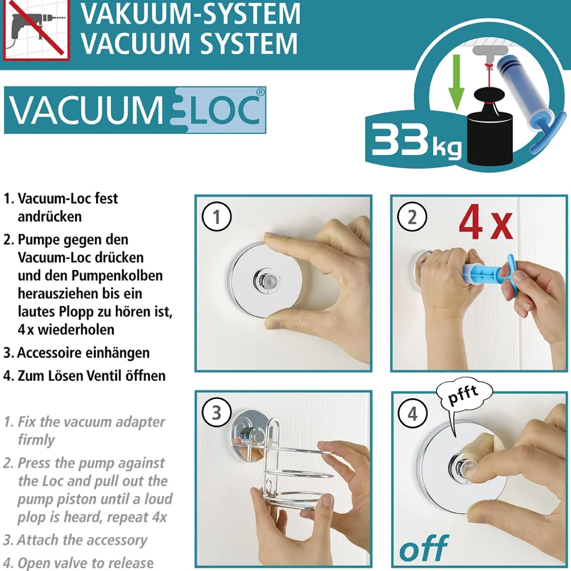 Wenko Vacuum-Loc Eckablage Bari
