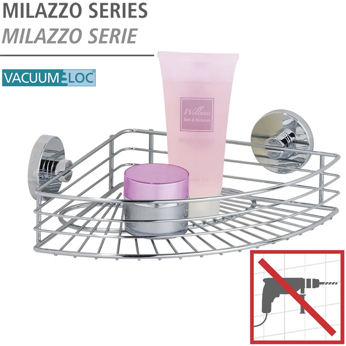 Wenko Vacuum-Loc Eckablage Bari