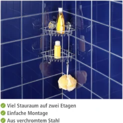 Wenko Vacuum-Loc Eckregal Bari 2 Etagen