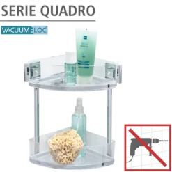 Wenko Vacuum-Loc Eckregal Quadro 2 Etagen