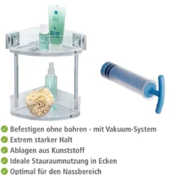 Wenko Vacuum-Loc Eckregal Quadro 2 Etagen