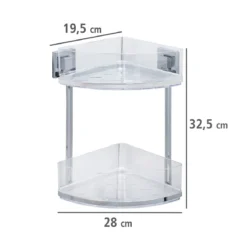 Wenko Vacuum-Loc Eckregal Quadro 2 Etagen
