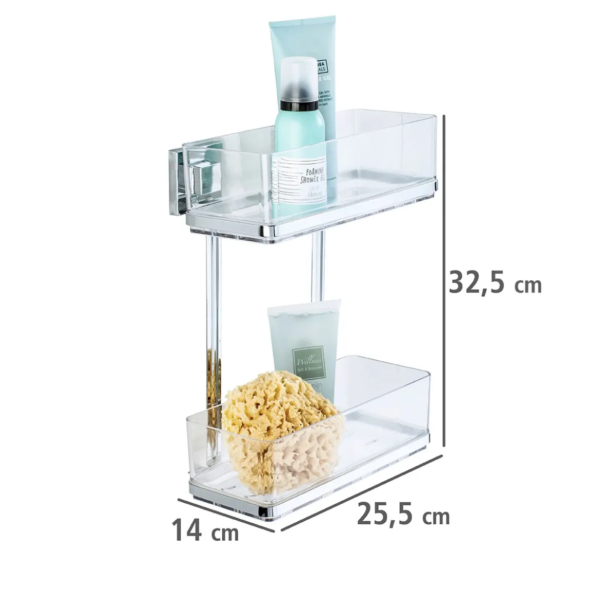 Wenko Vacuum-Loc Wandregal Quadro 2 Etagen