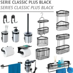 Wenko Wandhaken Classic Plus schwarz 2er Set