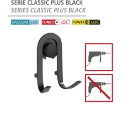 Wenko Wandhaken Classic Plus schwarz 2er Set