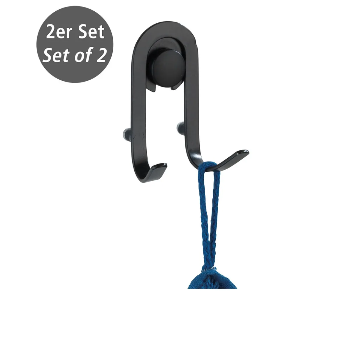 Wenko Wandhaken Classic Plus schwarz 2er Set